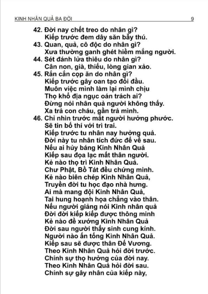 Phật Thuyết Kinh Nhân Quả Ba Đời