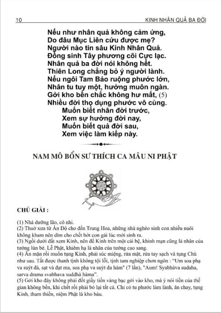 Phật Thuyết Kinh Nhân Quả Ba Đời