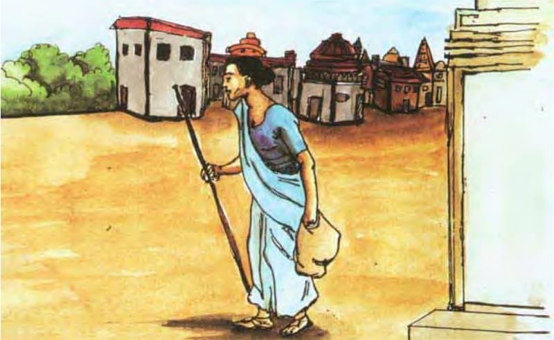 Mantani rời Sāvatthī trước lúc bình minh