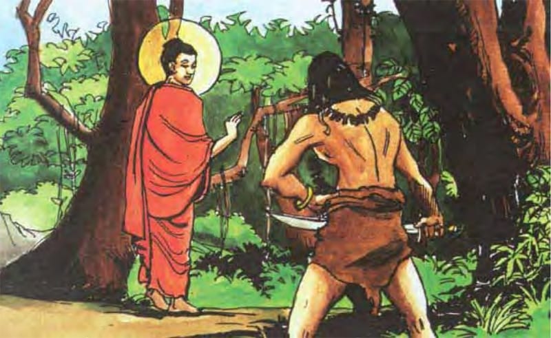 Đức Phật yêu câu Angulimāla Người phải ngừng lại