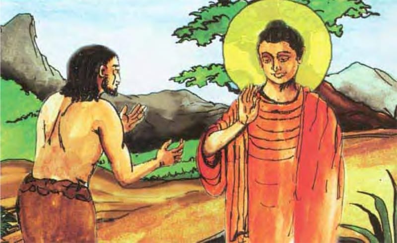 Angulimāla kinh ngạc bởi sự thanh thản và cao quý của Đức Phật