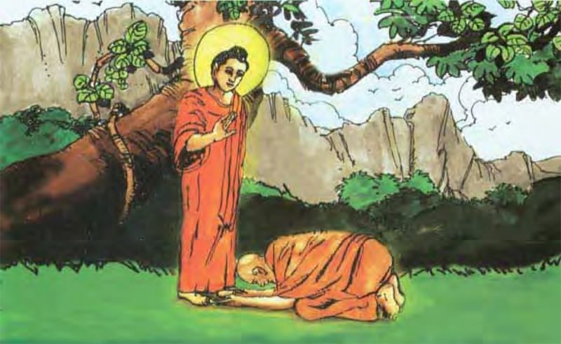 Với sự tin tưởng, Tôn giả Angulimāla trở lại ngôi làng