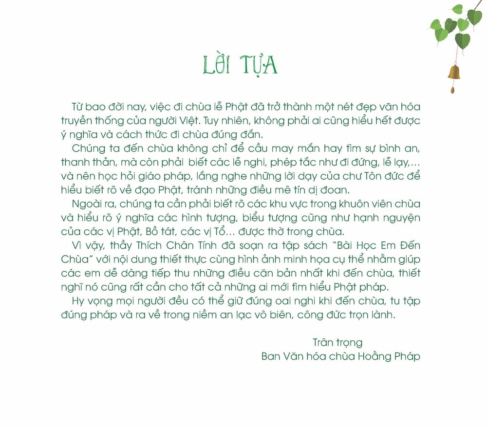 Bài Học Em Đến Chùa