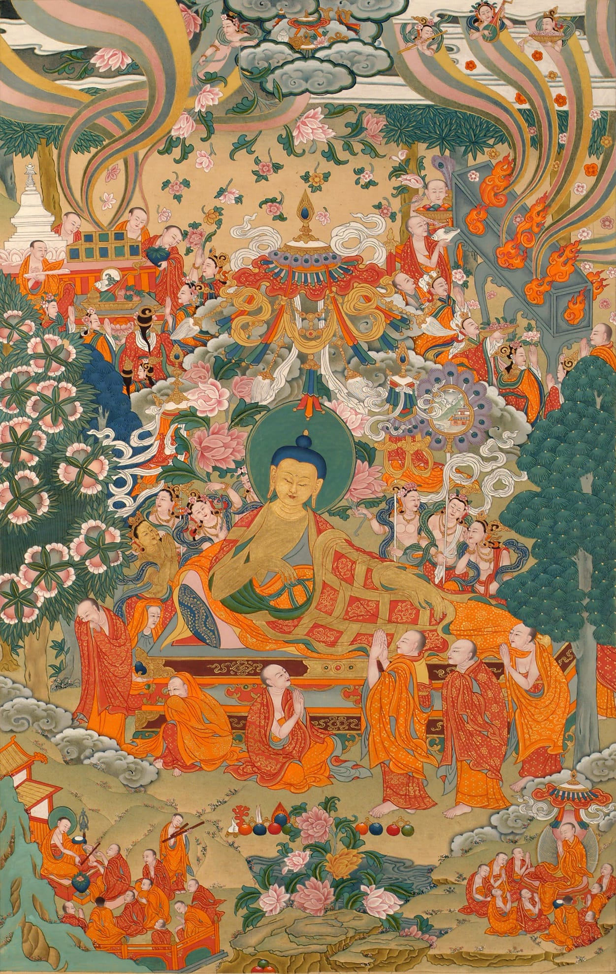 The Life of the Buddha - Tibetan - Passing into Mahaparinirvana